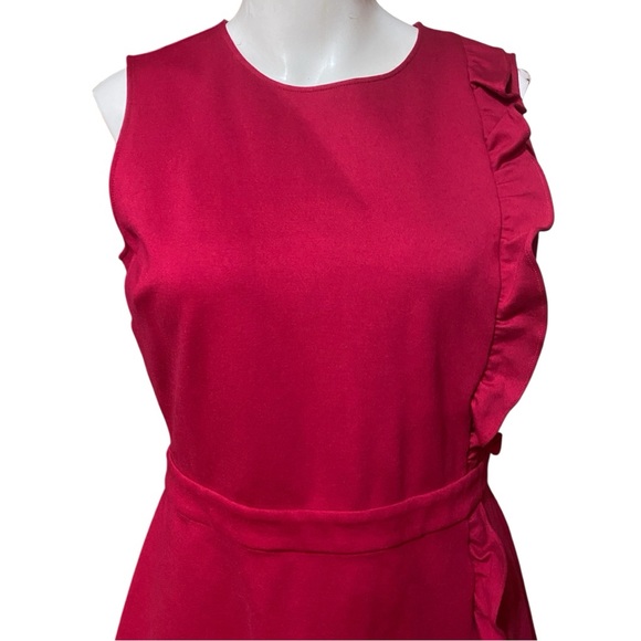 Brooks Brothers Ruffled Ponte Dress Size M Dark Pink - Picture 2 of 9